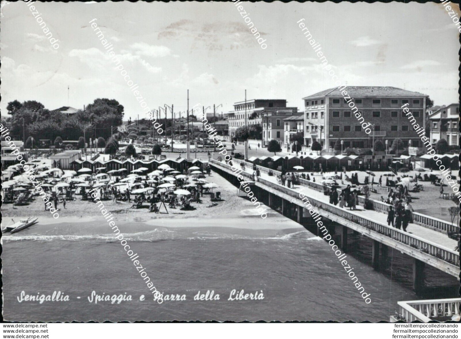 At367 Cartolina Senigallia Spiaggia E Piazza Della Liberta' - Ancona