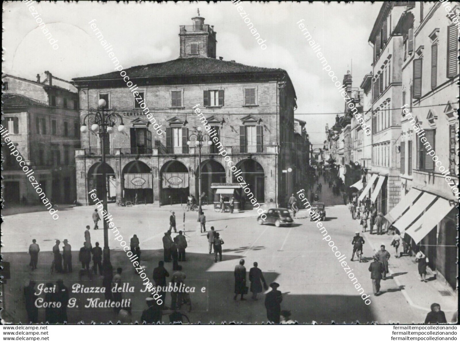 At370 Cartolina Jesi Piazza Della Repubblica E Corso G.matteotti Ancona - Ancona