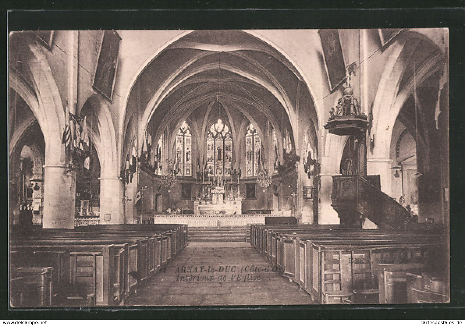 CPA Arnay-le-Duc, Intérieur De L`Église  - Arnay Le Duc