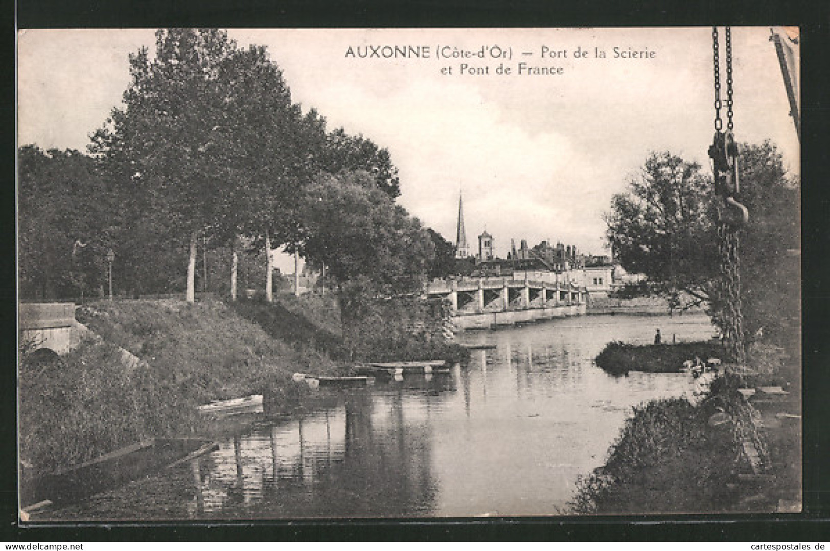 CPA Auxonne, Port De La Scierie Et Pont De France  - Auxonne