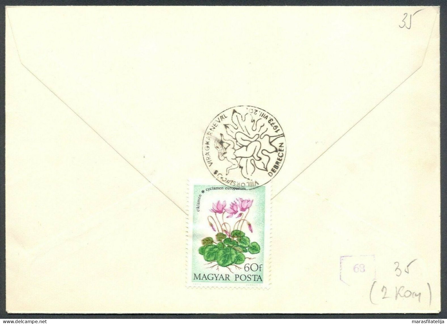 Hungary 1973, Flora, Carnival, Special Postmark - Altri & Non Classificati