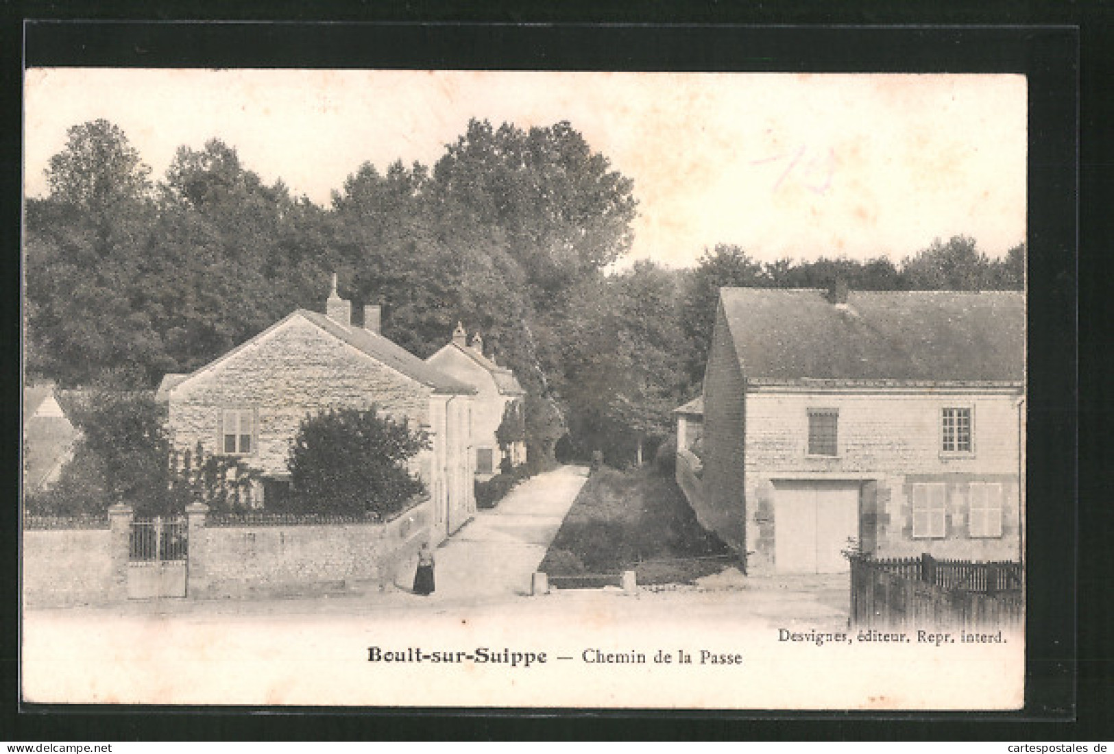 CPA Boult-sur-Suippe, Chemin De La Passe  - Sonstige & Ohne Zuordnung
