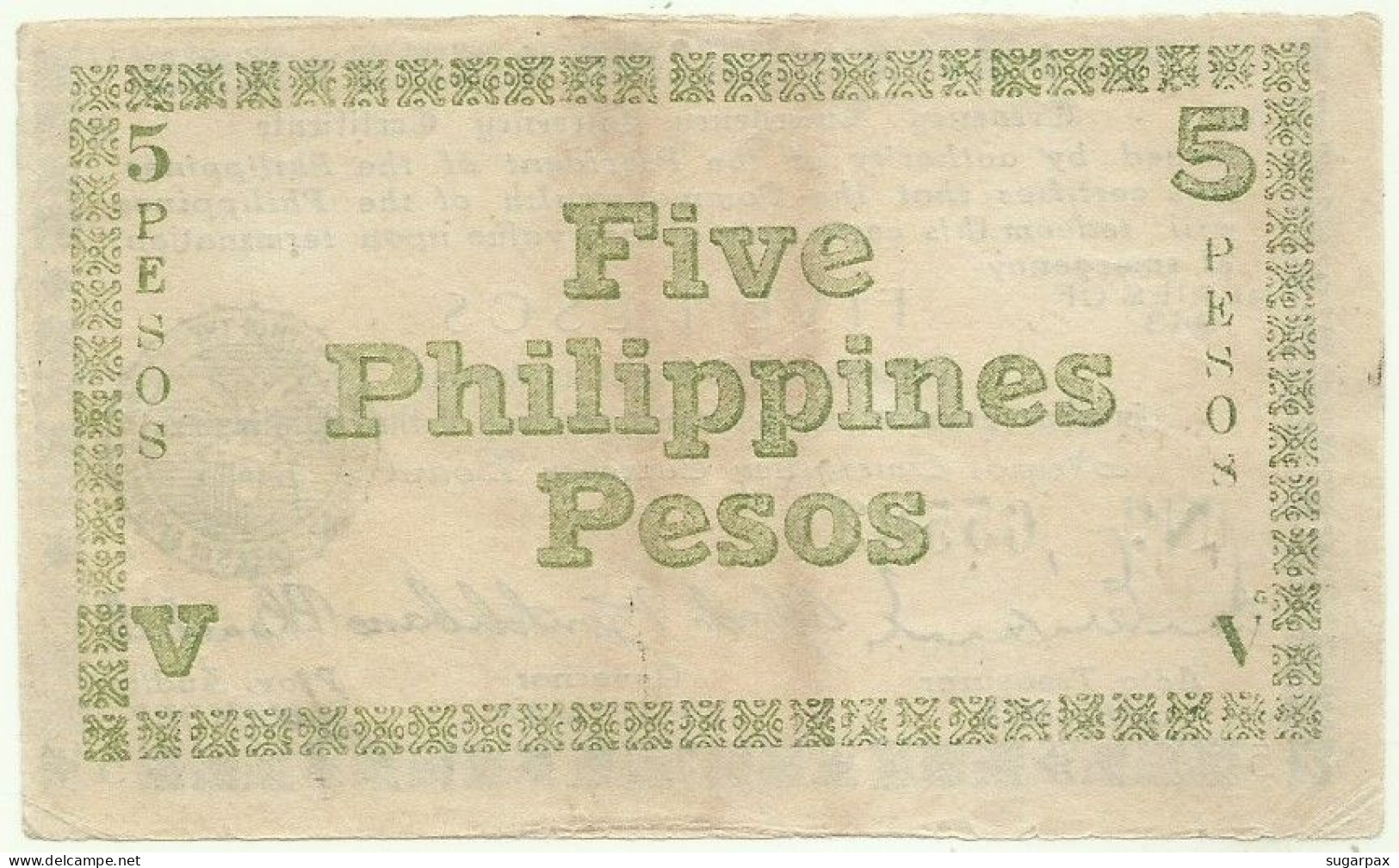 PHILIPPINES - 5 Pesos - 1943 - Pick S 662 - Serie A2 - Negros Emergency Currency Board - Filippijnen