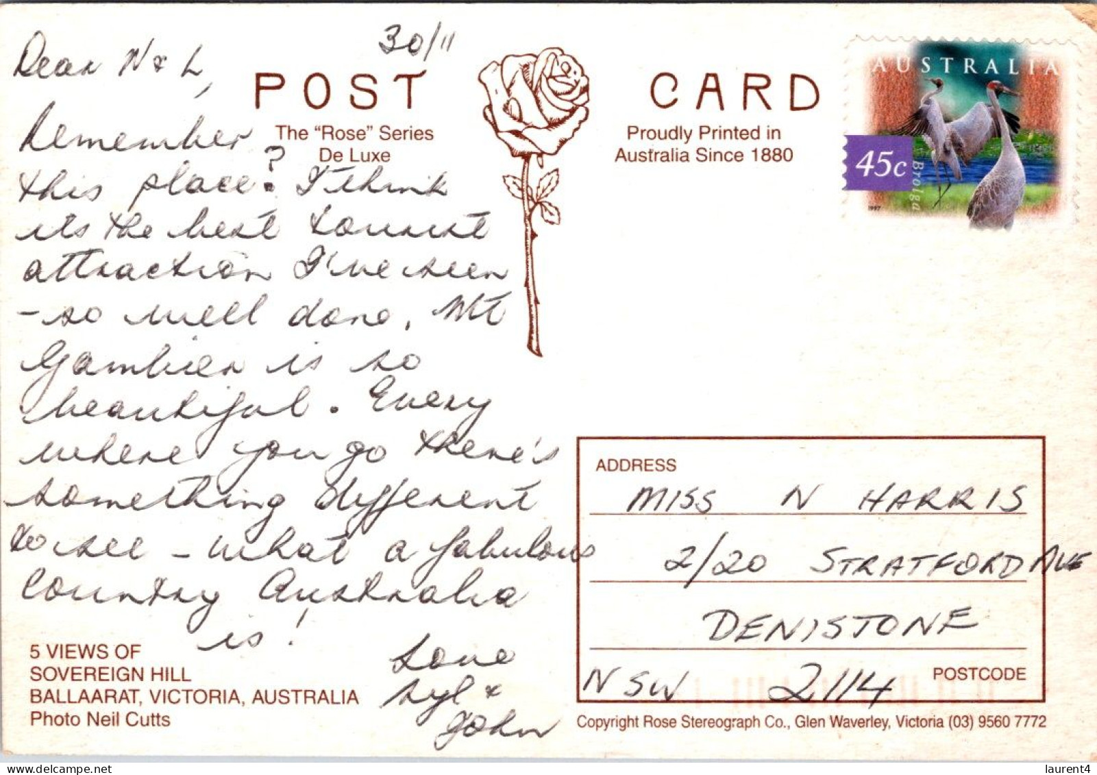 10-5-2024 (4 Z 36) Australia - VIC - Ballarat -  (posted With Stamp - NO P/M !) Please Note WRONG Spelling ! - Ballarat