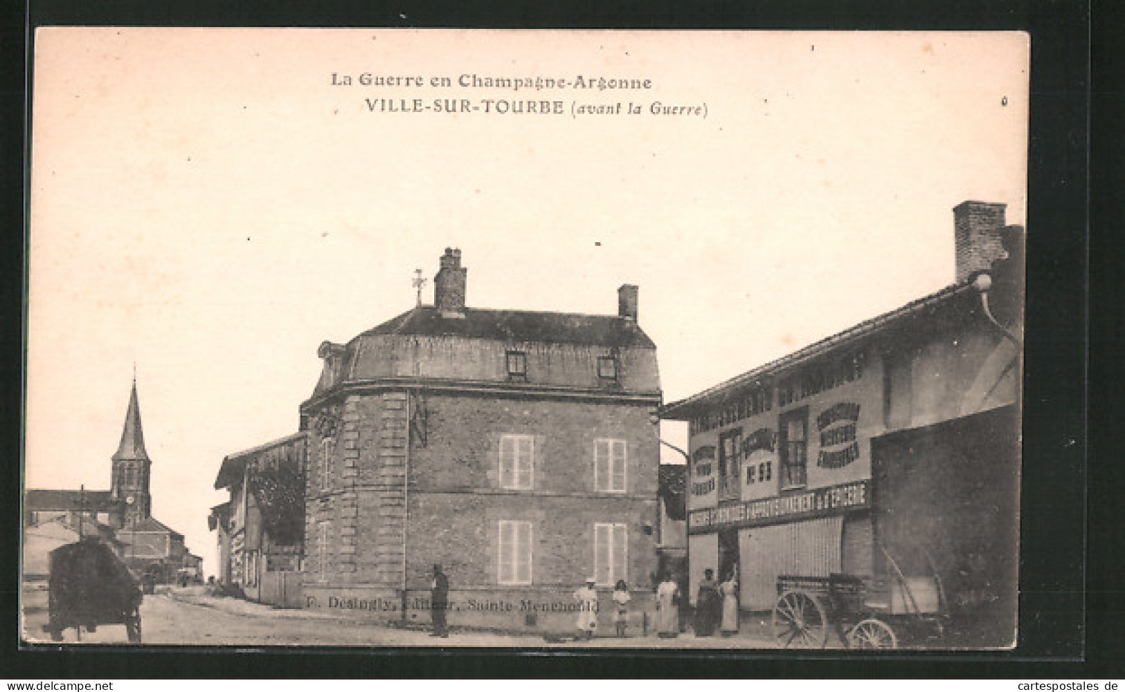 CPA Ville-sur-Tourbe, Avant La Guerre, Vue De La Rue  - Ville-sur-Tourbe