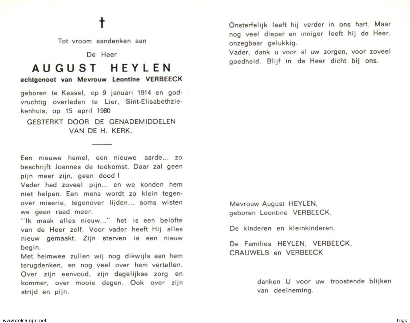 August Heylen (1914-1980) - Devotieprenten