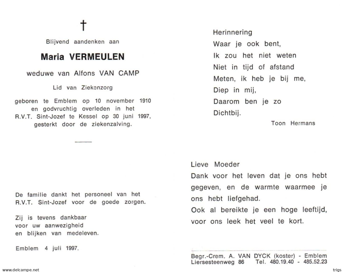 Maria Vermeulen (1910-1997) - Images Religieuses