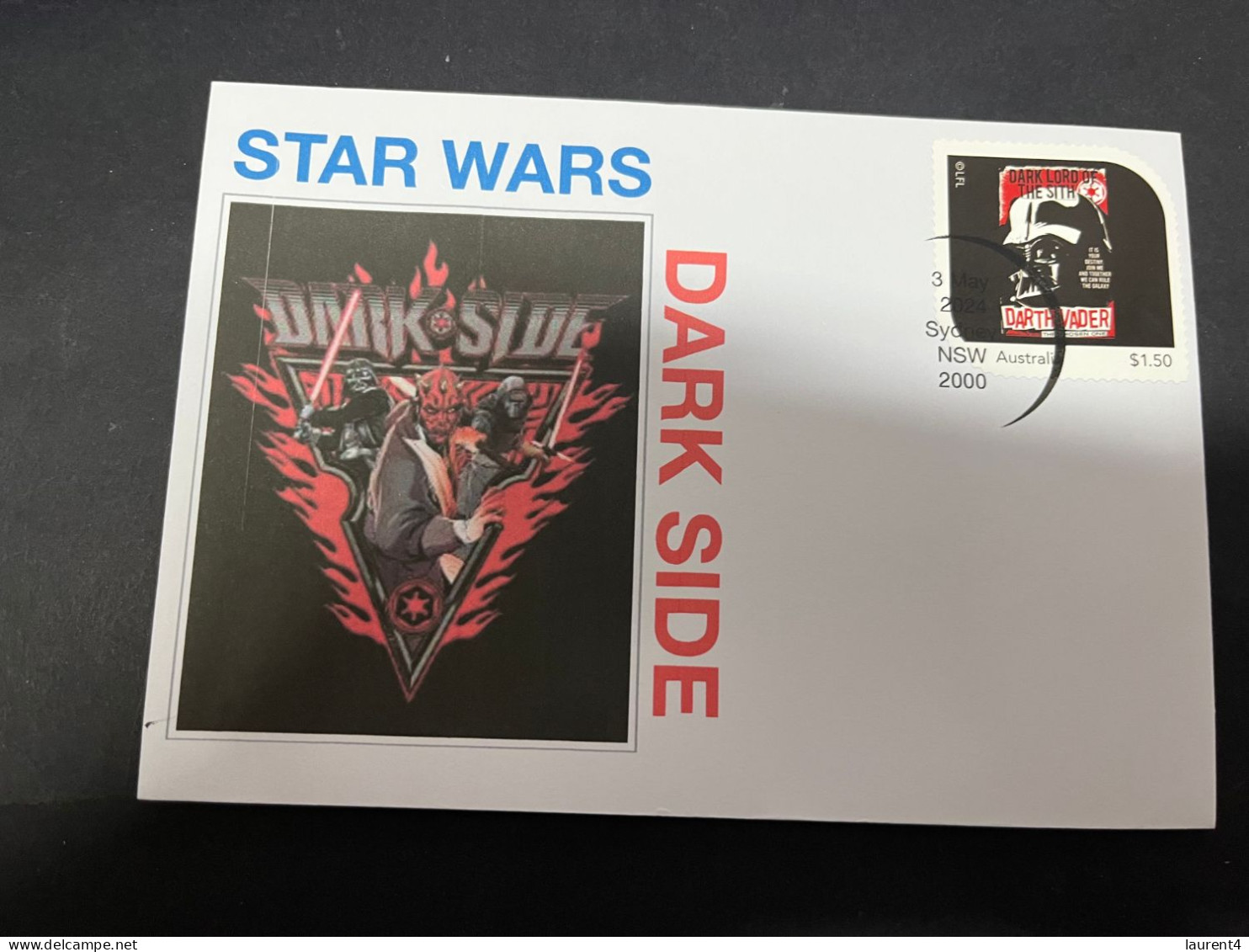 10-5-2024 (4 Z 37) Australia Post - Star Wars Dark Side - 2 Covers (1 With New Stamp Released 3rd May 2024) - Usados