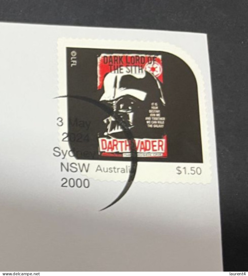 10-5-2024 (4 Z 37) Australia Post - Star Wars Dark Side - 2 Covers (1 With New Stamp Released 3rd May 2024) - Oblitérés