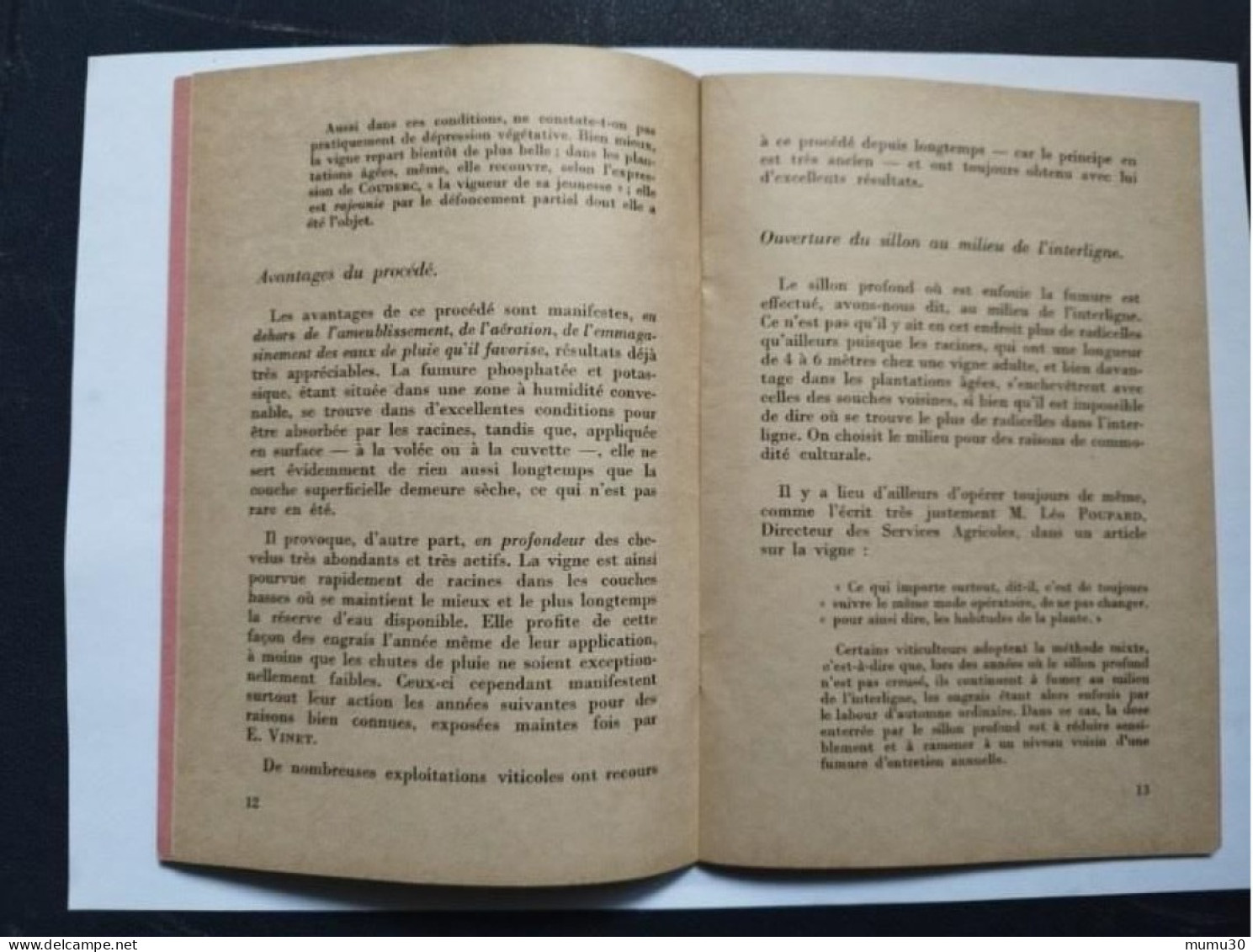 Rare Livret La Vigne Sa Fumure Propagande Des Engrais Phosphates 1950 Viticulture Agriculture France - Other & Unclassified