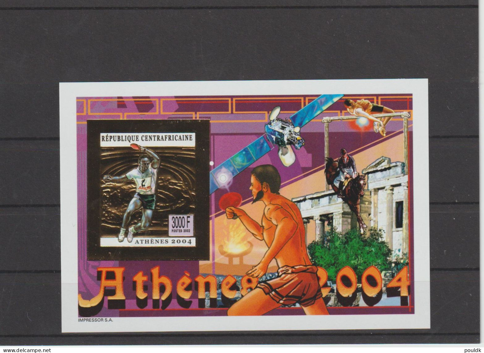 Republique Centrafricaine 2004 Olympic Games In Athens. Four Gold Souvenir Sheets + 4 Stamps MNH/**. Postal Weight Appro - Summer 2004: Athens