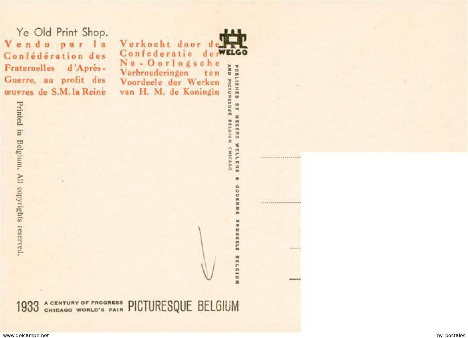73903255 Belgium Belgie Belgien Ye Old Print Shop  - Other & Unclassified