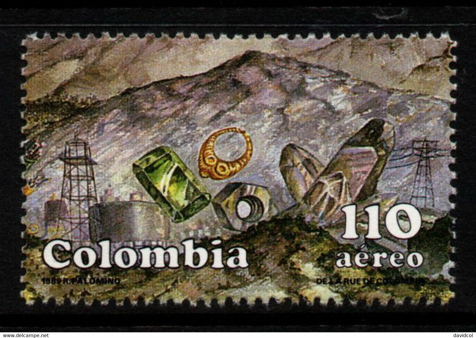 09D- KOLUMBIEN - 1989 - MI#:1756 – MNH – PETROLEUM,OIL,EMERALD,ENERGY - Colombie
