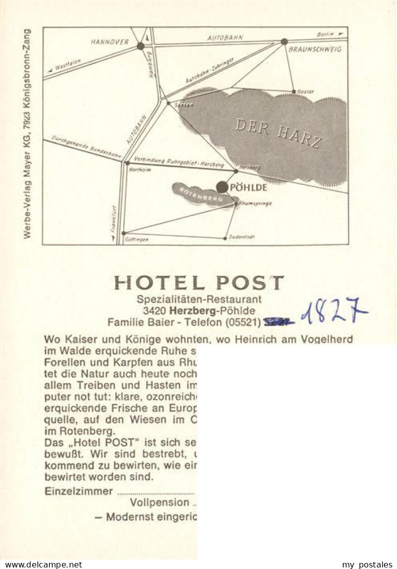 73902867 Poehlde Hotel Restaurant Zur Post Gastraeume Gaestezimmer Bad Poehlde - Herzberg