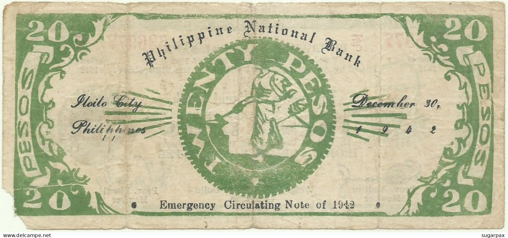 PHILIPPINES - 20 Pesos - 1942 - Pick S 318.a - Serie E - ILOILO Currency Committee - Filippijnen