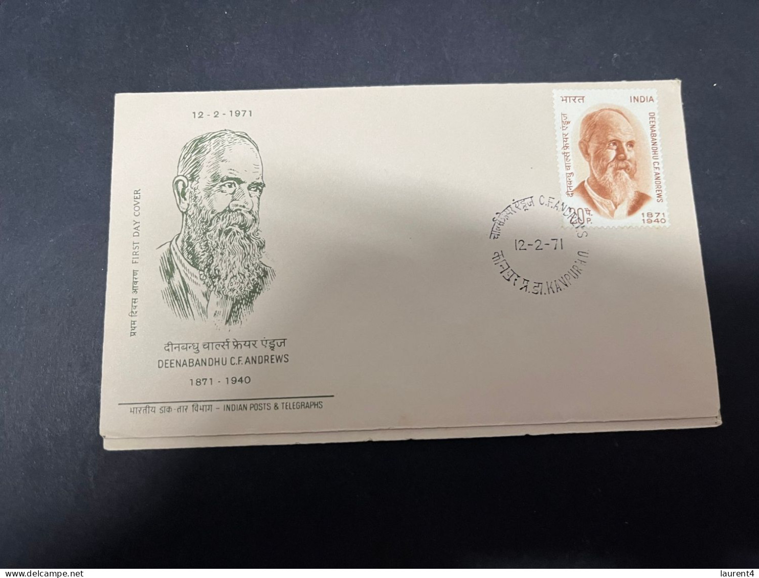 10-5-2024 (4 Z 37) INDIA FDC Cover - 1971 - Deenabandhu C.F Andrews - FDC