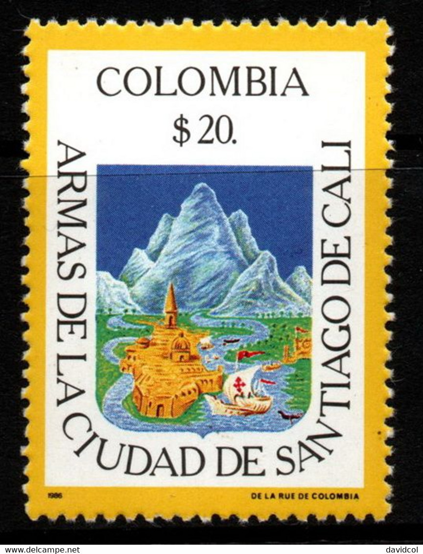 24- KOLUMBIEN - 1986 - MI#:1681 -MNH- COAT OF ARMS CALI CITY - HERALDIC - Colombia