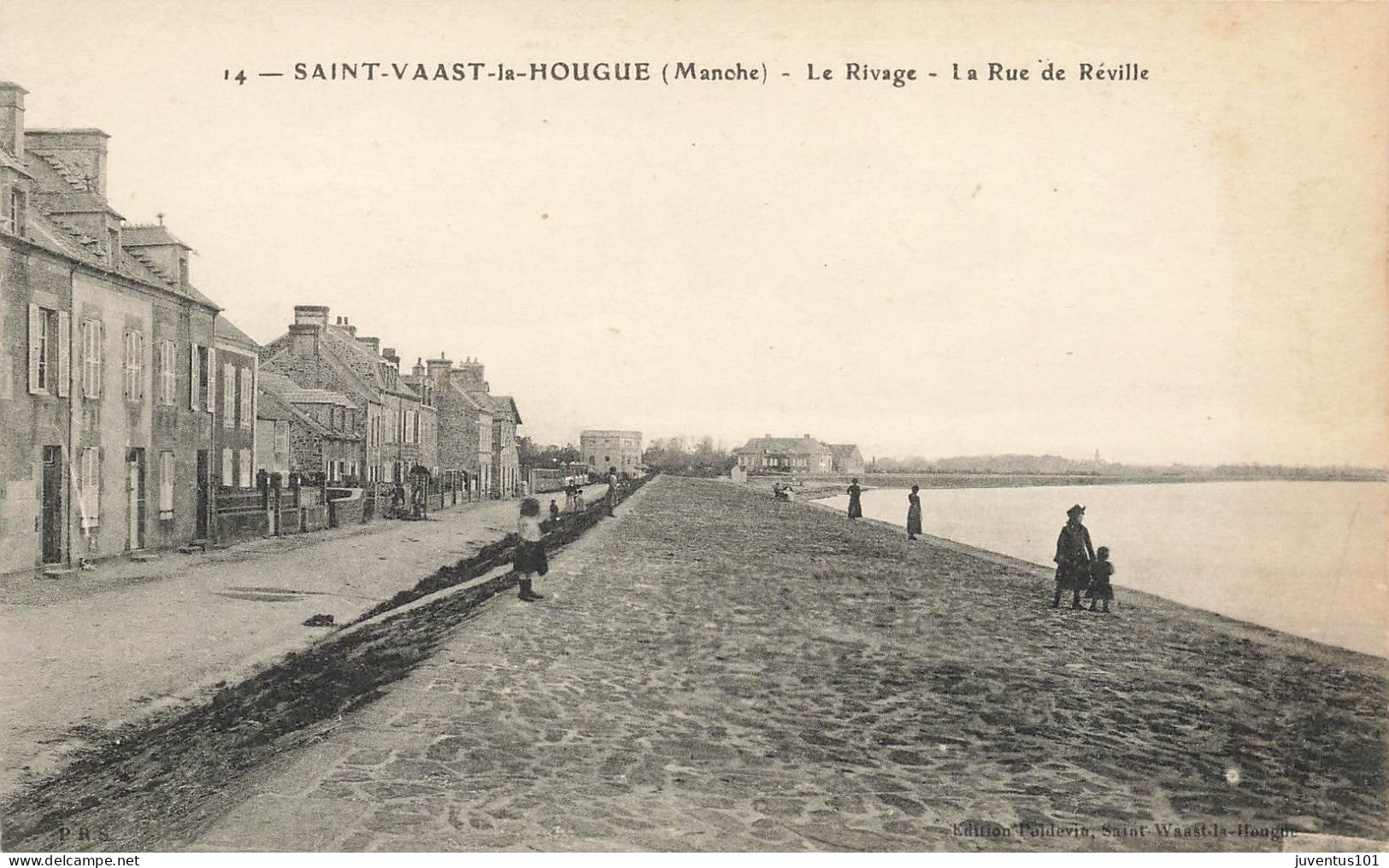 CPA Saint Vaast La Hougues-Le Rivage-La Rue De Réville-14        L2905 - Saint Vaast La Hougue