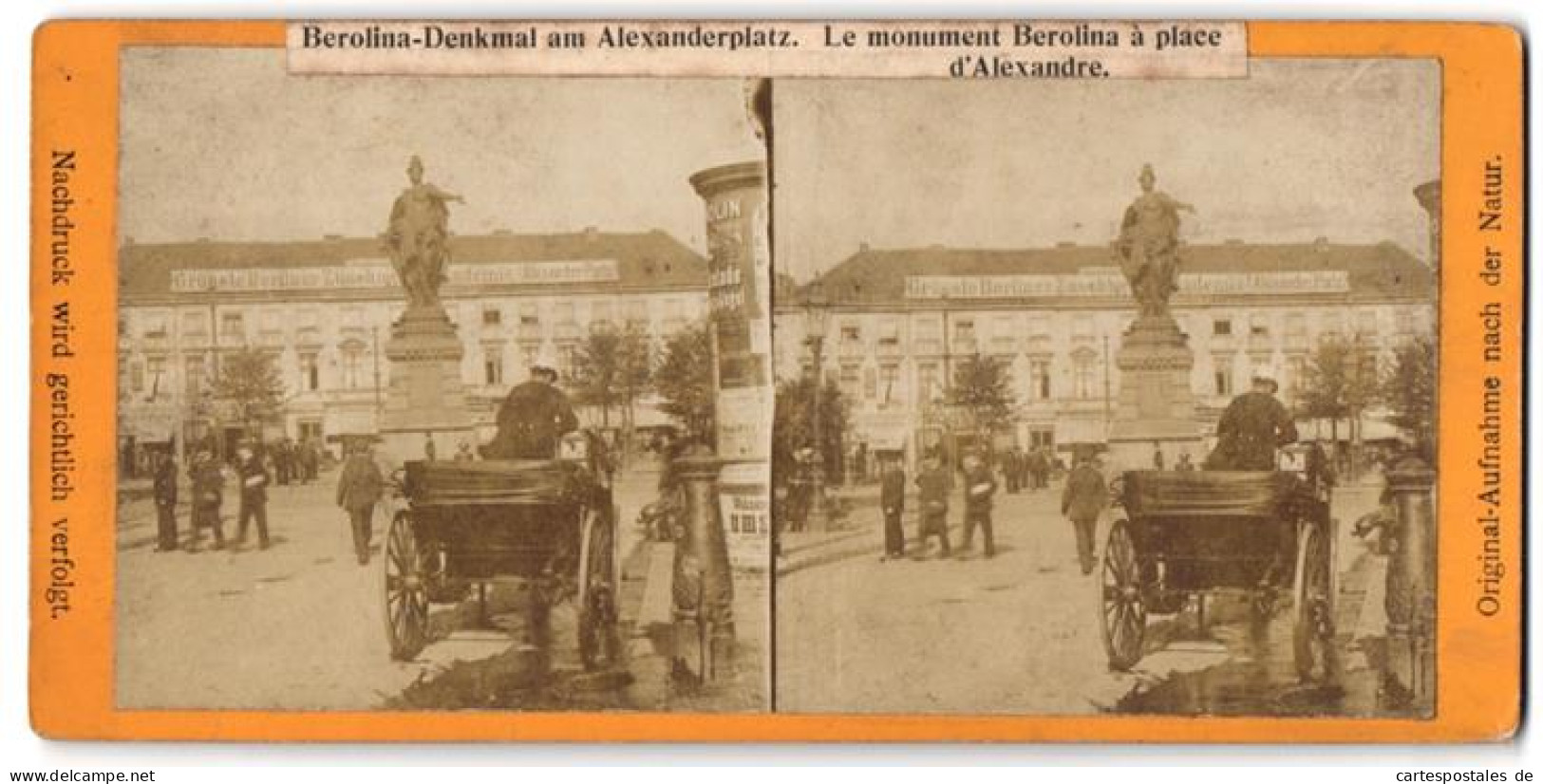 Stereo-Fotografie Ansicht Berlin, Berolina-Denkmal Am Alexanderplatz  - Fotos Estereoscópicas