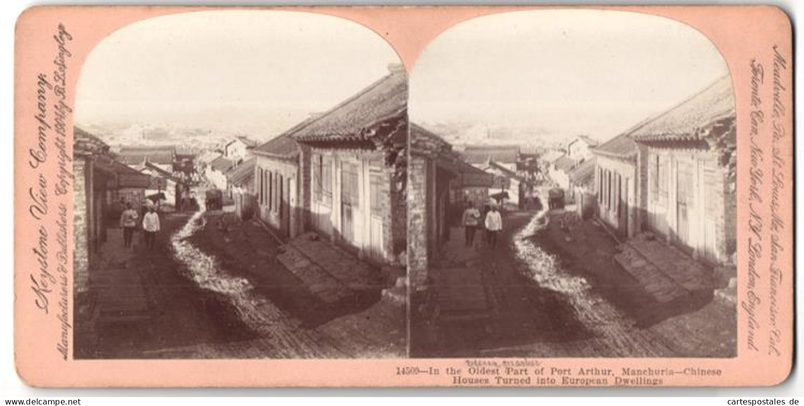 Stereo-Fotografie Keystone View Company, Meadville /Pa, Ansicht Port Arthur /Manchuria, Ältester Stadtteil  - Stereoscopic