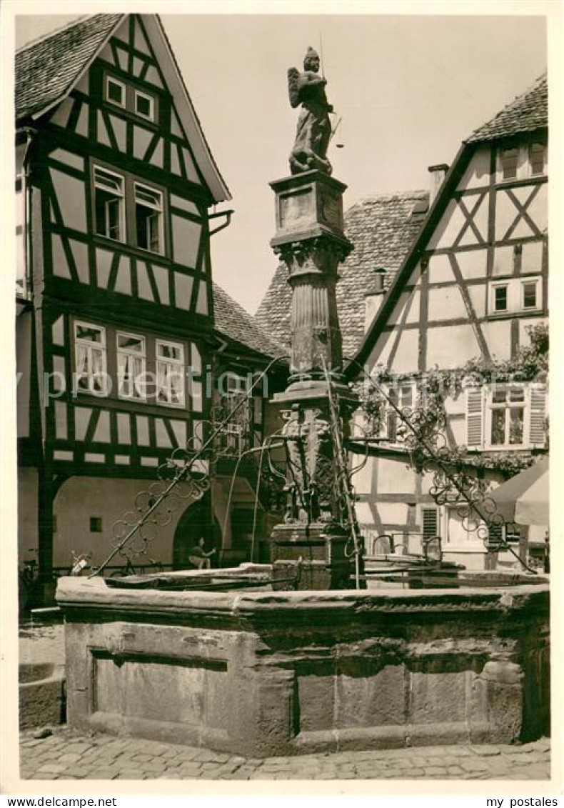 73756457 Michelstadt MArktplatz Roehrbrunnen Fachwerkhaeuser Michelstadt - Michelstadt