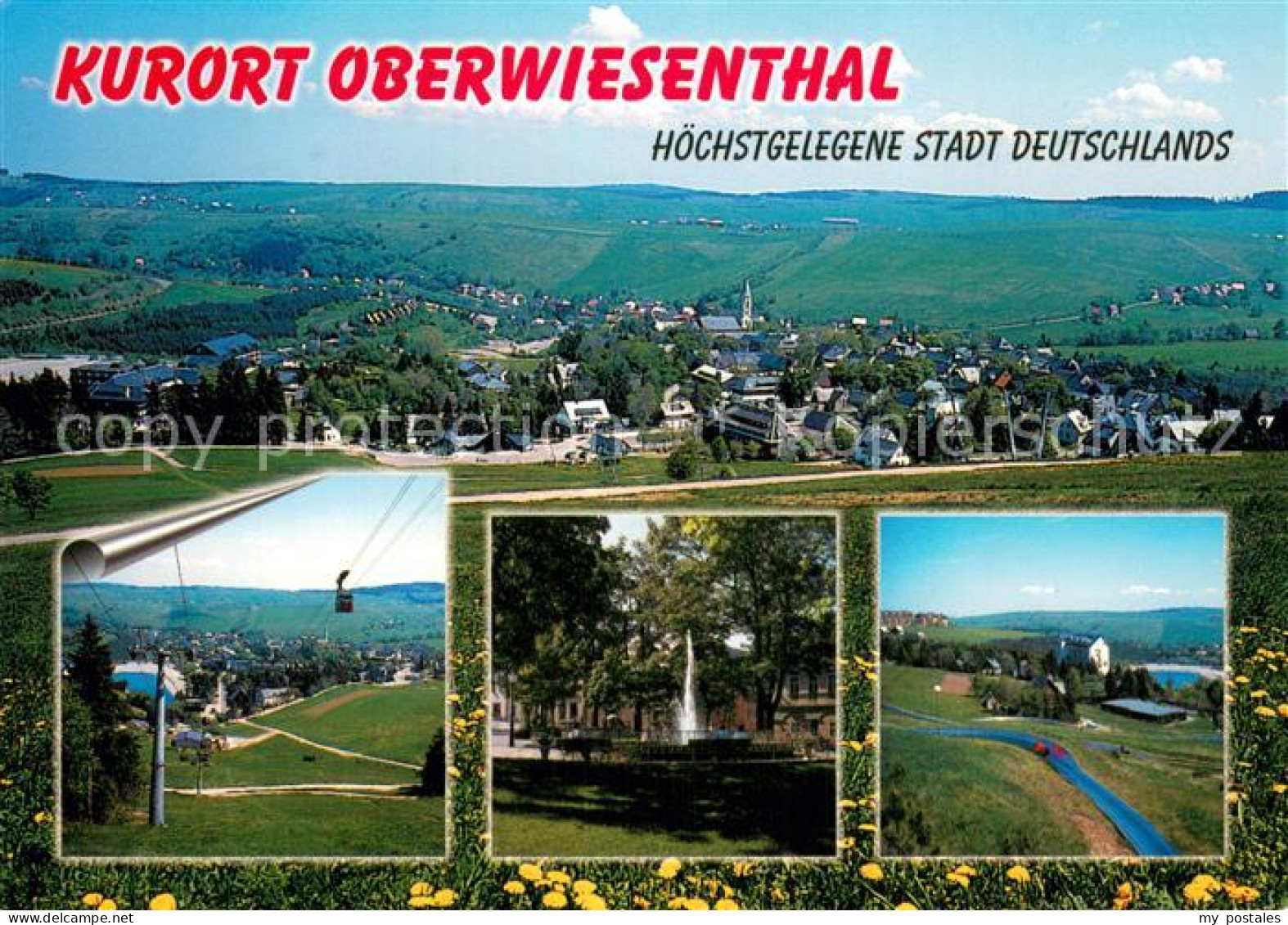 73756426 Oberwiesenthal Erzgebirge Panorama Kurort Fichtelberg-Schwebebahn Sprin - Oberwiesenthal