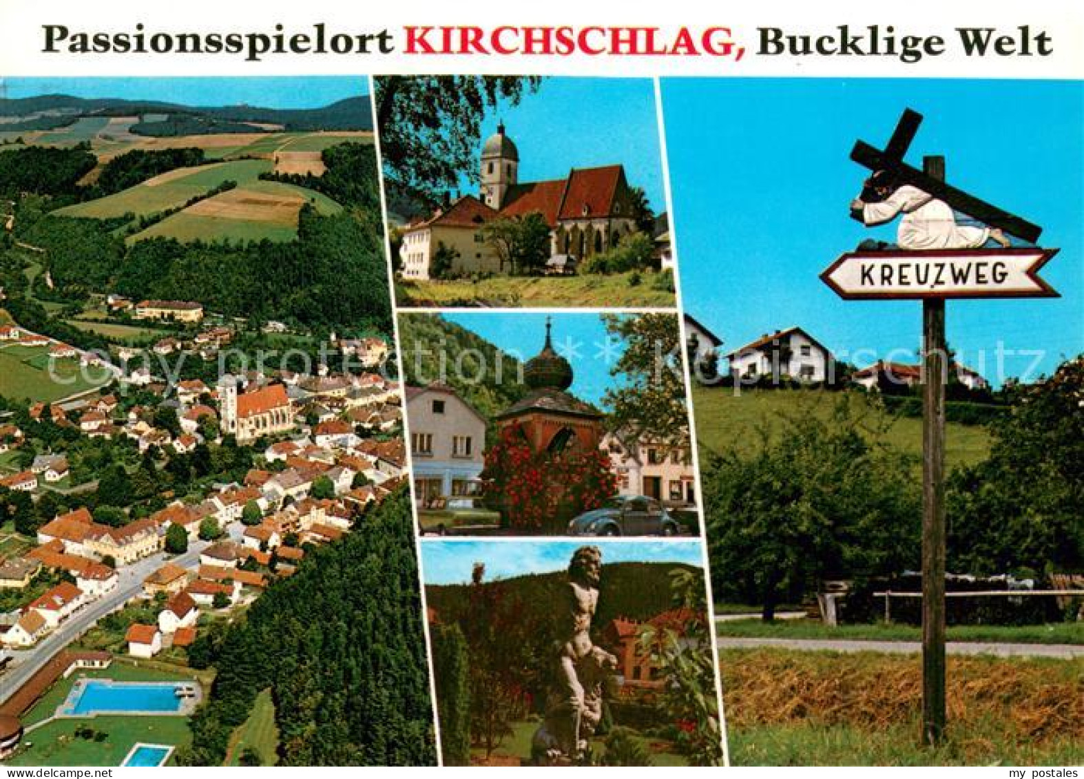 73756381 Kirchschlag Buckligen Welt Passionsspielort Luftbild Kreuzweg Kirche St - Other & Unclassified