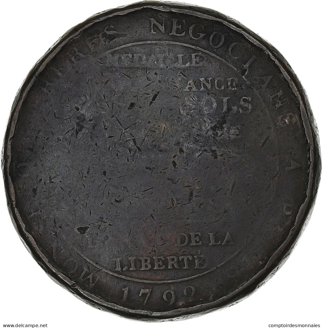 France, Monneron De 5 Sols, 1792 / AN 4, Birmingham, Bronze, B+ - Otros & Sin Clasificación