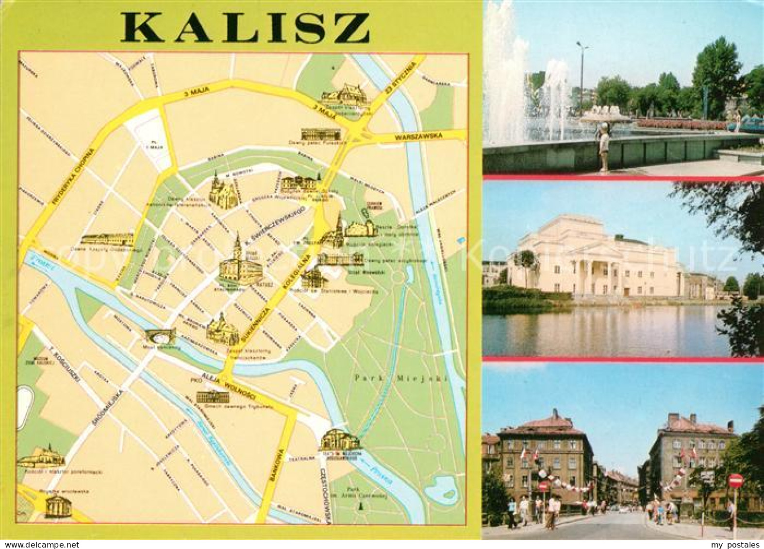 73065240 Kalisz Stadtplan Platz Gebaeude Strassenpartie  - Poland