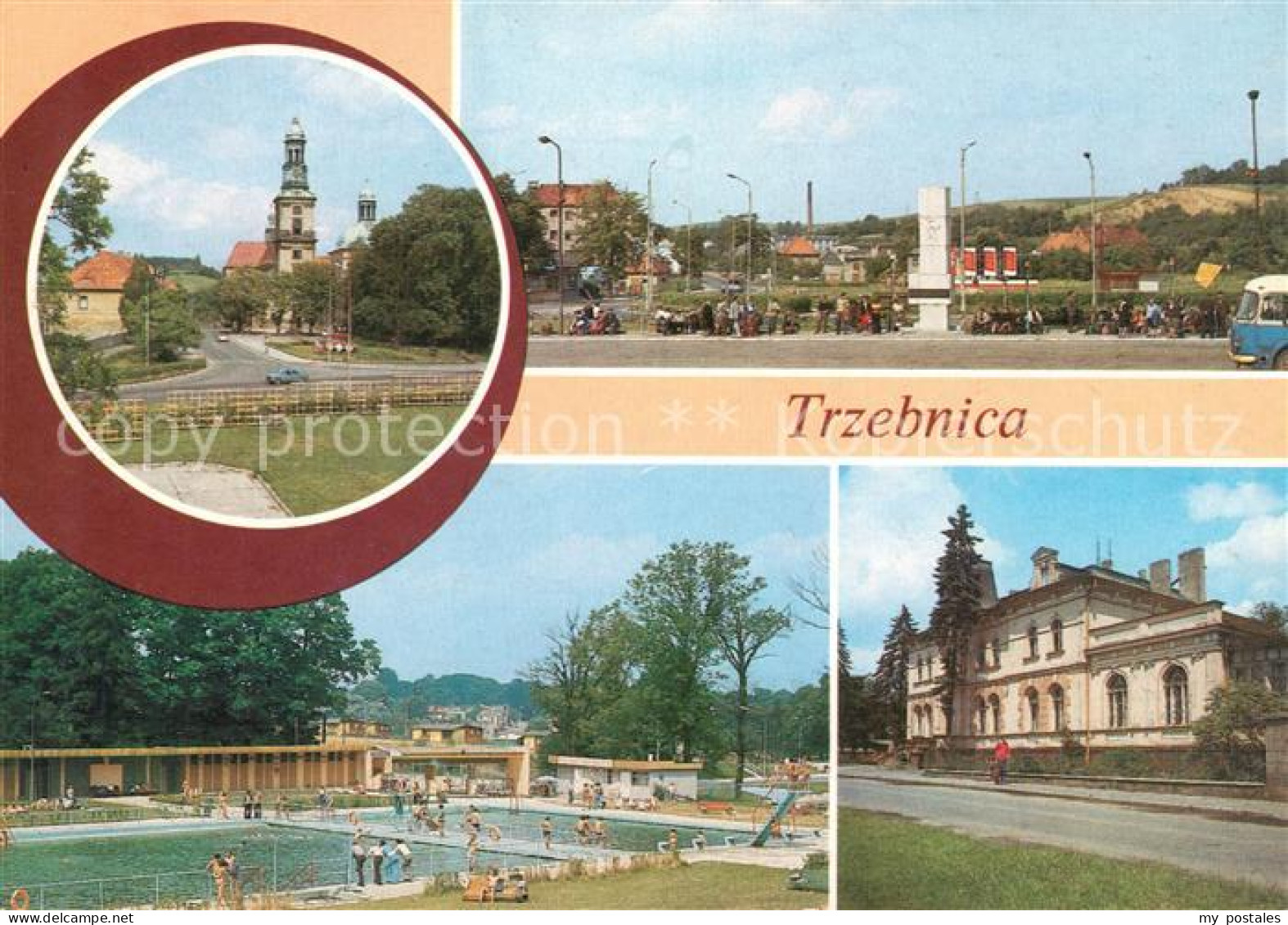 73063997 Trzebnica Trebnitz Schlesien Kirche Panorama Schwimmbad Sanatorium  - Poland