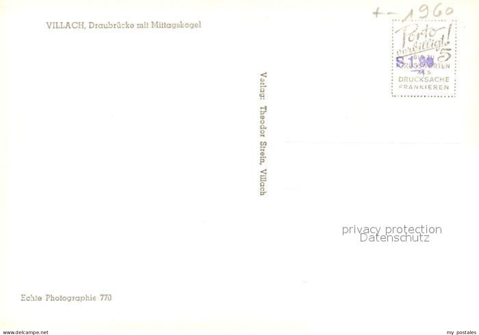 73063731 Villach Kaernten Draubruecke Mit Mittagskogel Villach Kaernten - Other & Unclassified