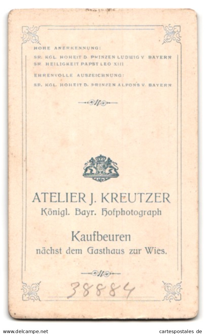 Fotografie J. N. Kreutzer, Kaufbeuren, Am Wiesthor, Herr Im Anzug Blickt Mürrisch  - Anonymous Persons