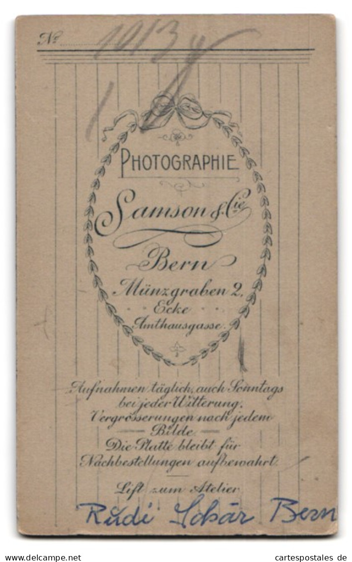 Fotografie Samson & Cie, Bern, Münzgraben 2, Eleganter Städter Mit Schnurrbart  - Anonymous Persons