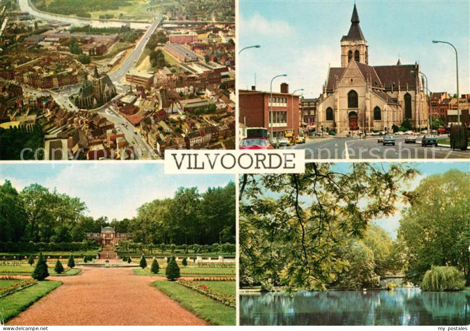 73063395 Vilvoorde Fliegeraufnahme Kirche Teich Schlosspark  - Vilvoorde