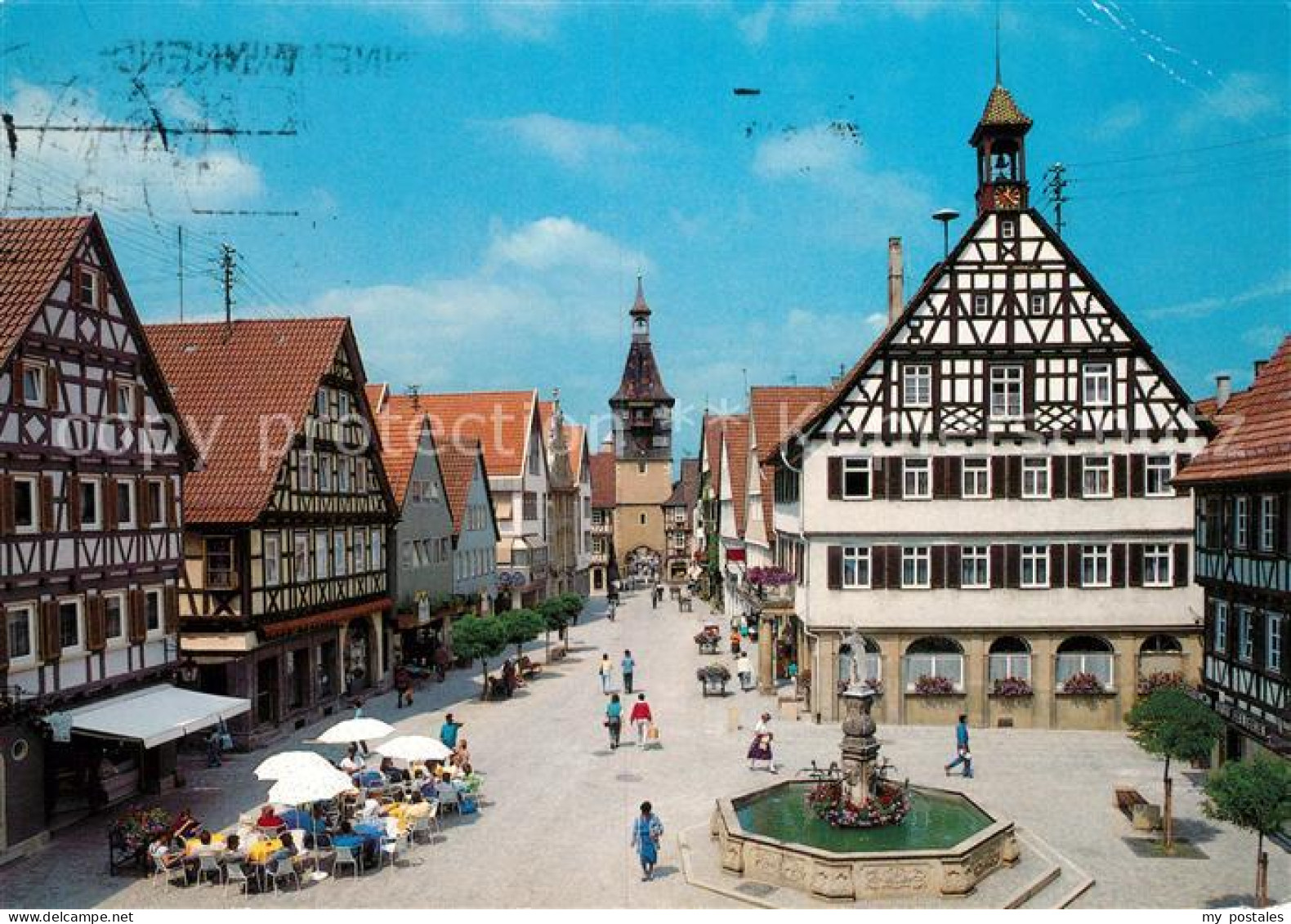 73063001 Winnenden Marktplatz Mit Schwaikheimer Torturm Winnenden - Sonstige & Ohne Zuordnung