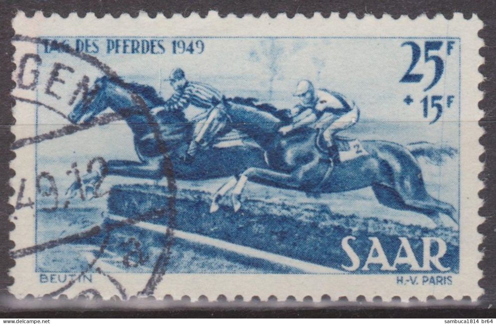 Saarland "Tag Des Pferdes", Mi.Nr. 266 Gestempelt. - Usati