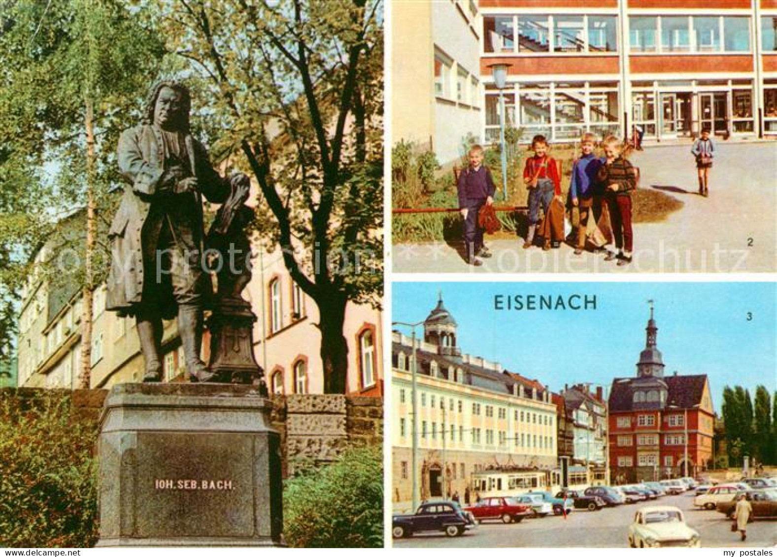 73062306 Eisenach Thueringen Bach Denkmal Statue Polytechnische Oberschule Markt - Eisenach