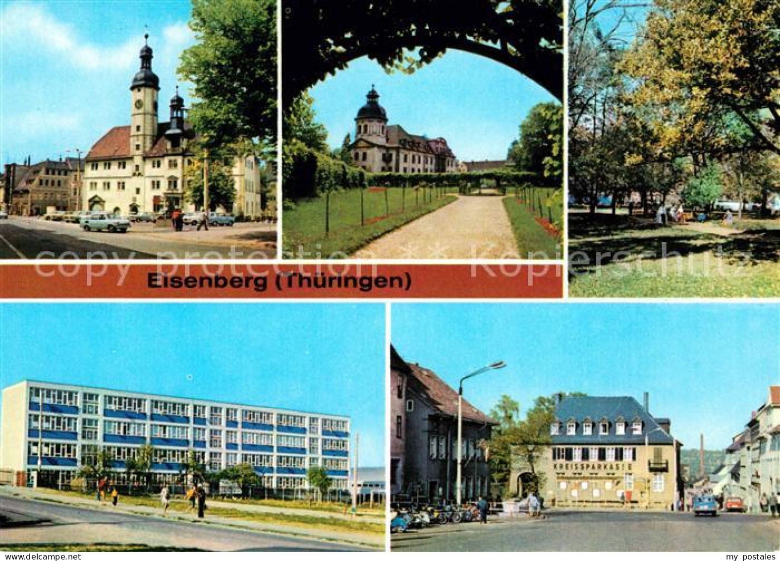 73062301 Eisenberg Thueringen Rathaus Schlossgarten Park Des Friedens Schule Neu - Eisenberg