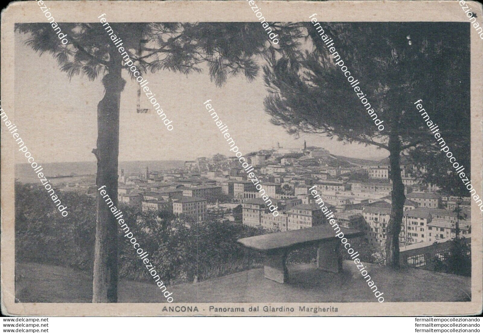 T677 Cartolina  Ancona Citta' Panorama Dal Giardino Margherita 1937 - Ancona