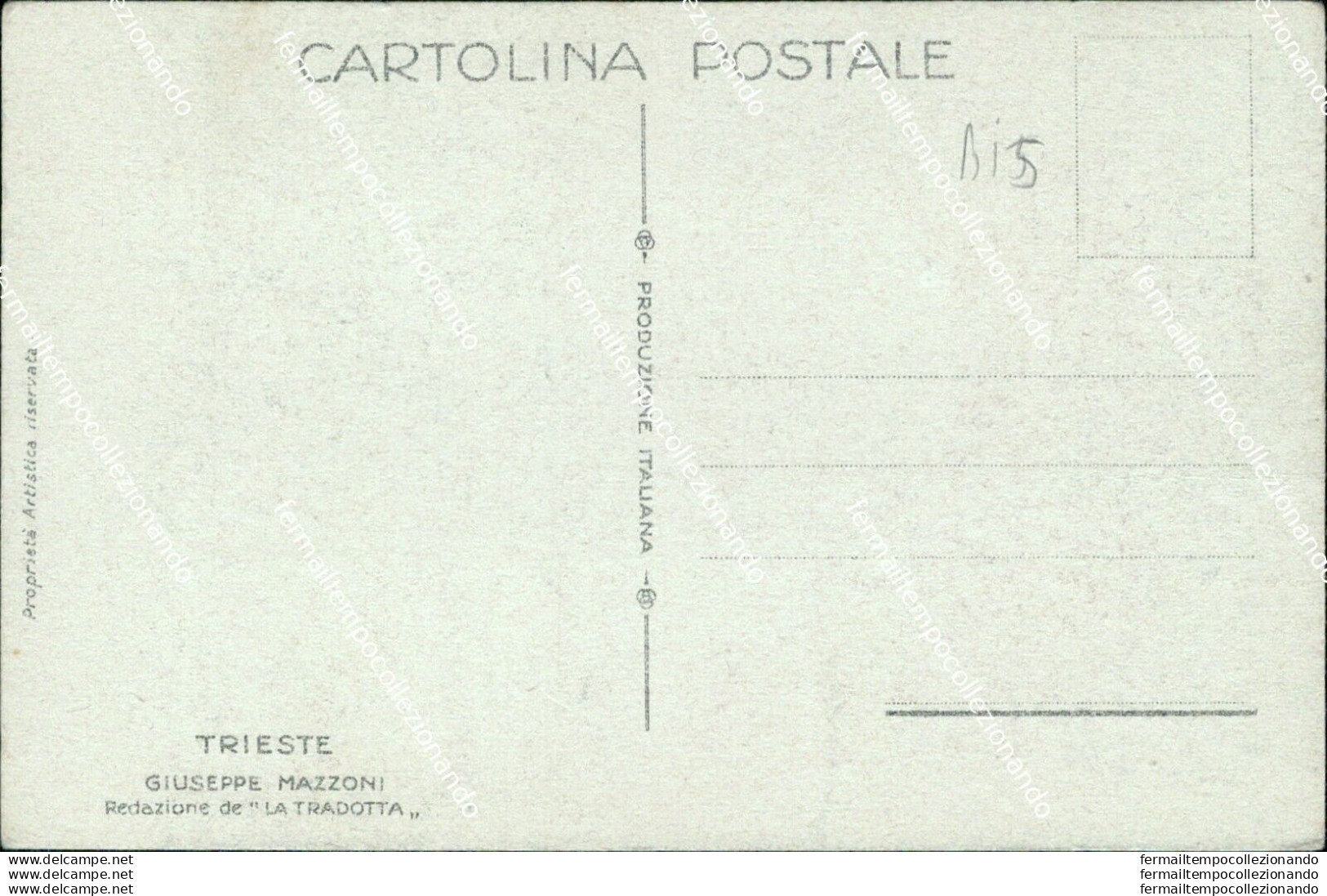 Bi5 Cartolina Propaganda Trieste Giuseppe Mazzoni - Trieste (Triest)