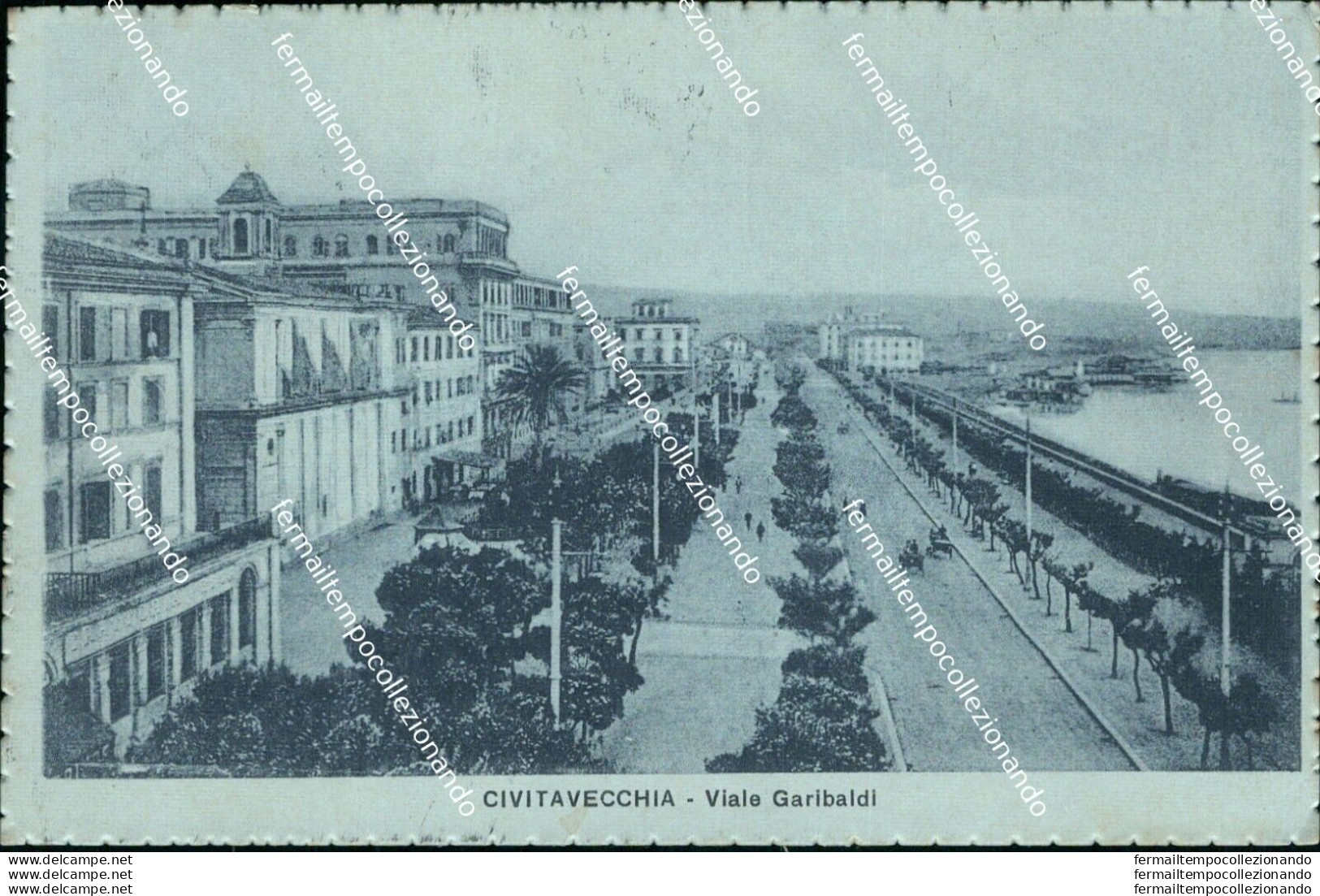 Bg198 Cartolina Civitavecchia Viale Garibaldi  1928 Provincia Di Roma - Other & Unclassified