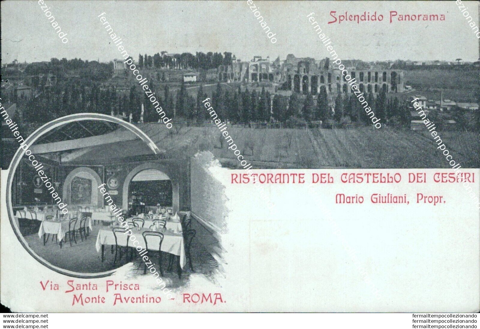 V695 Cartolina  Roma Citta' Ristorante Del Castello Dei Cesari - Otros & Sin Clasificación