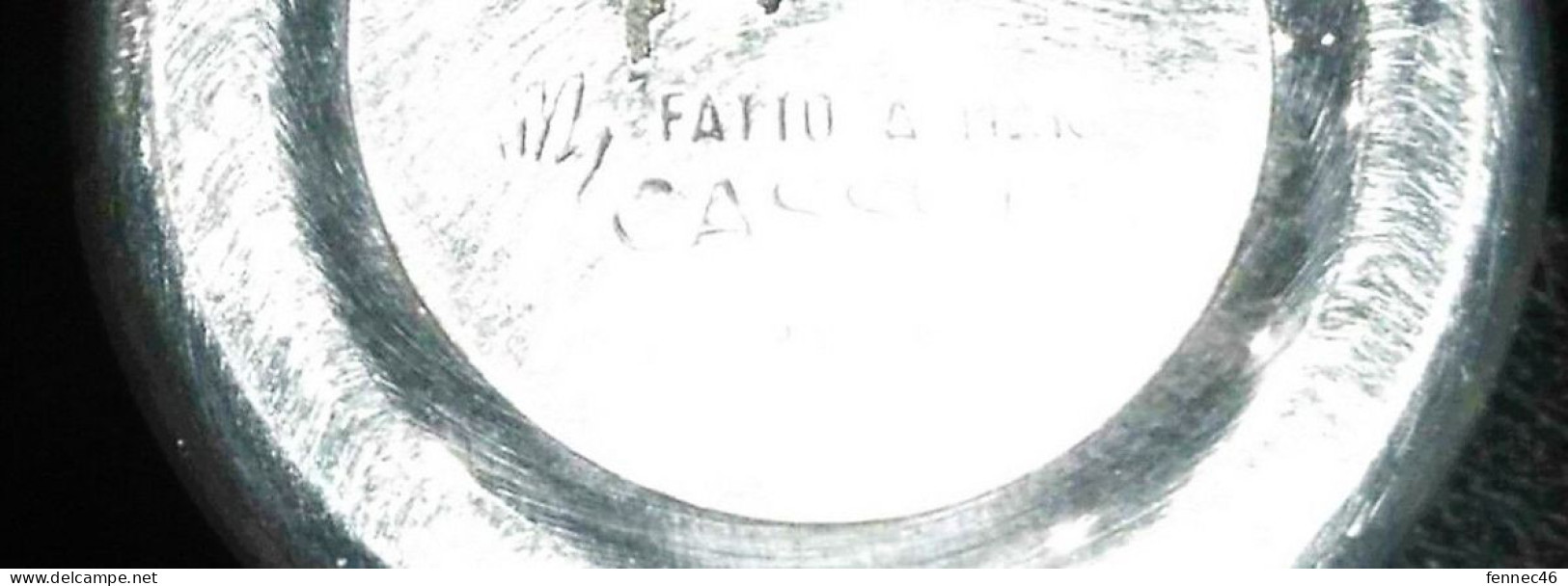 * Petit Pot (Fiole) En Métal Argenté - Style: Pharmacie Poinçon : Fatto A Mani - CASSETT - Silver Plated - Silberzeug