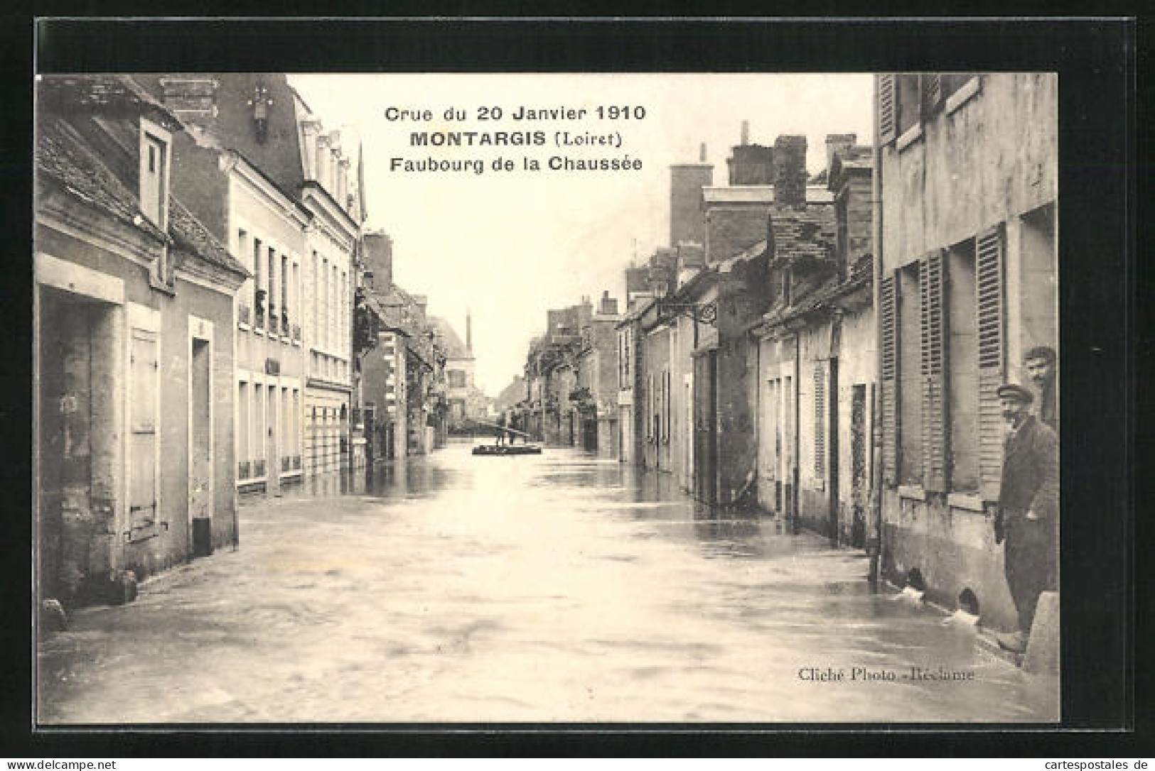 CPA Montargis, Inondations 1910, Inondation, Faulbourg De La Chaussée  - Montargis