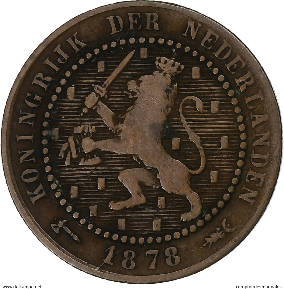 Pays-Bas, William III, Cent, 1878, Utrecht, Bronze, TB+, KM:107.1 - 1849-1890 : Willem III