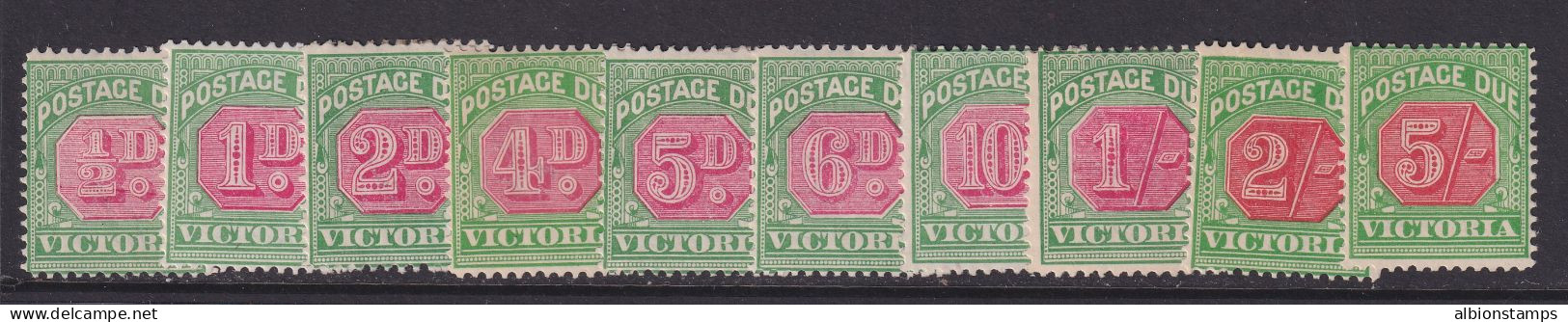 Victoria (Australian States), Scott J15-J24 (SG D11-D20), MLH/HR - Mint Stamps