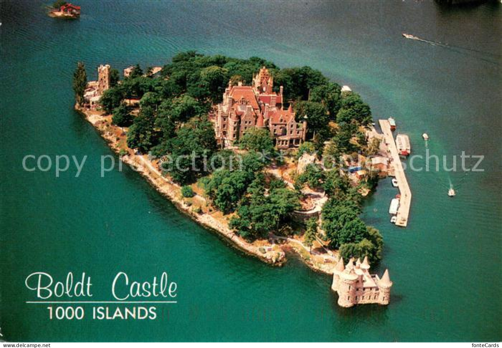 73743880 Heart_Island_New_York Chateau Boldt Castle Air View - Autres & Non Classés