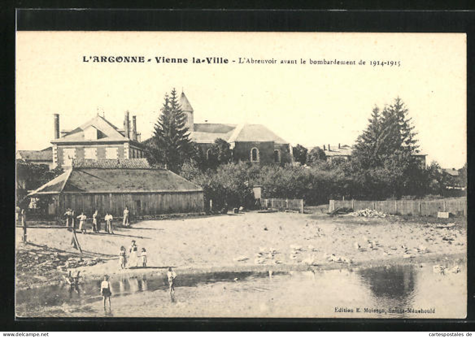 CPA Vienne-la-Ville, L`Abreuvois Avant Le Bombardement De 1914-1915  - Other & Unclassified