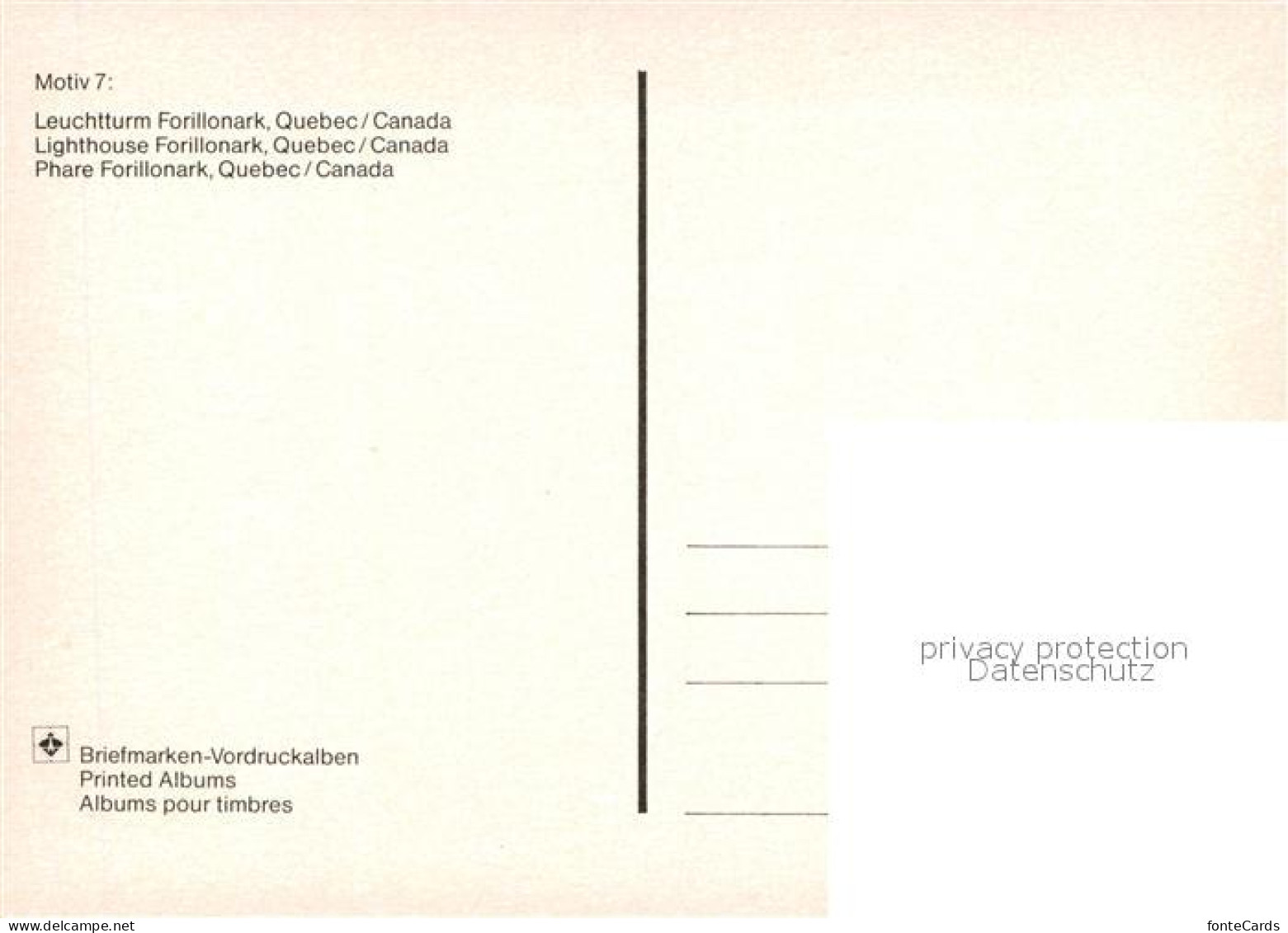72964760 Quebec Leuchtturm Forillonark Phare Motiv Nr 7 Briefmarken Vordruckalbe - Ohne Zuordnung