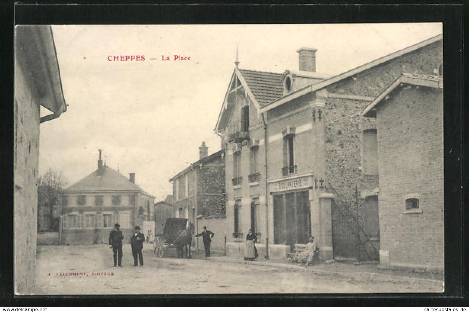 CPA Cheppes, La Place & Boulangerie  - Other & Unclassified